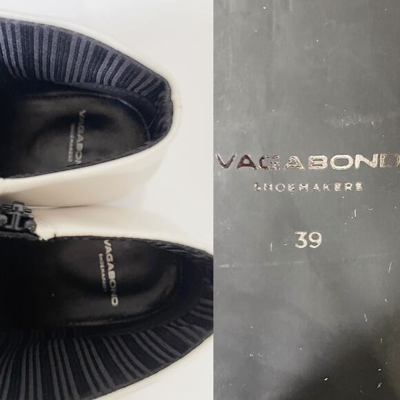 VAGABOND Ebba Leather Square Toe Ankle Boots In White Size 39/9 - Picture 13 of 15